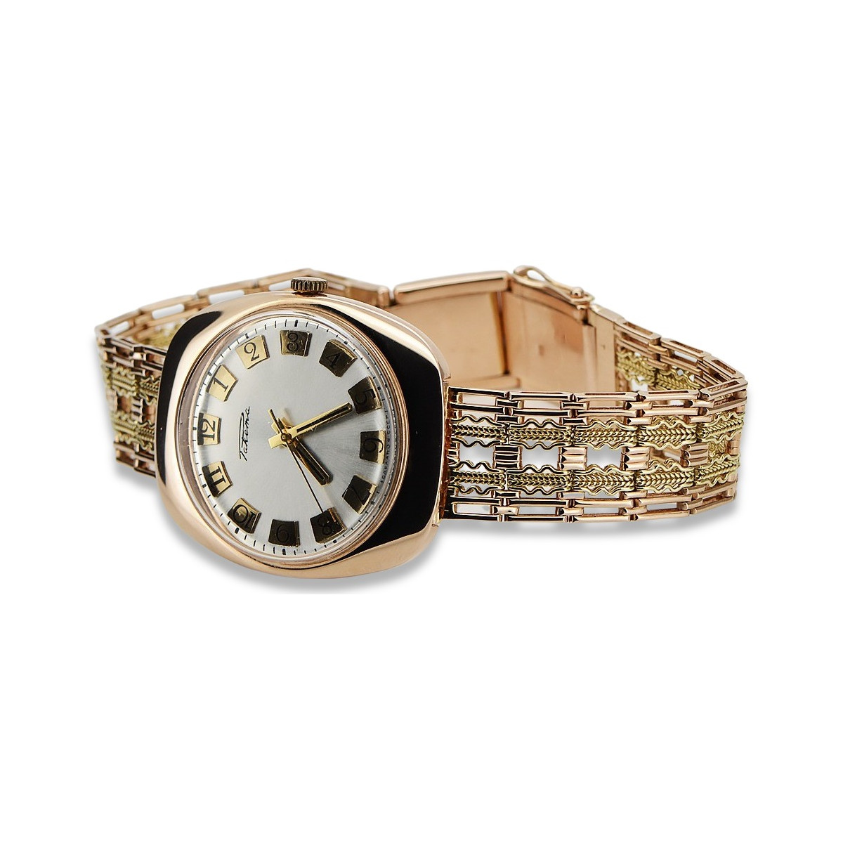 Reloj de oro de 14k con rosa vintage para hombre vw002&vbw002