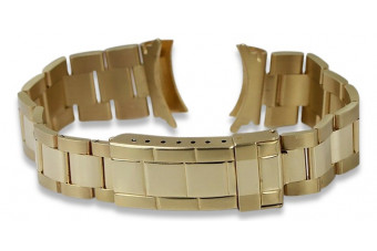 14K Yellow Gold Adjustable Rolex Style Watch Bracelet mbw017y