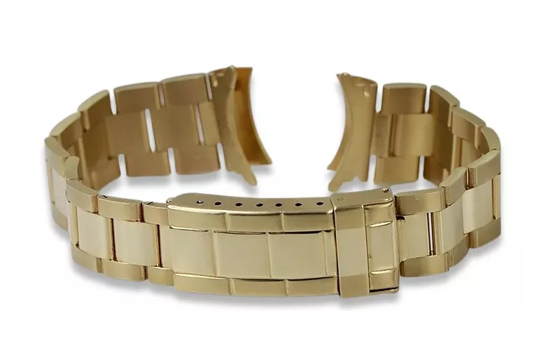 14K Yellow Gold Adjustable Rolex Style Watch Bracelet mbw017y