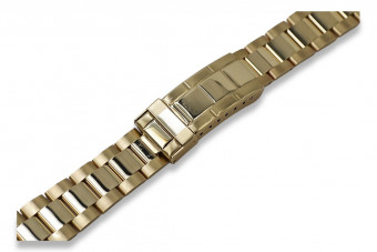 14K Yellow Gold Adjustable Rolex Style Watch Bracelet mbw017y