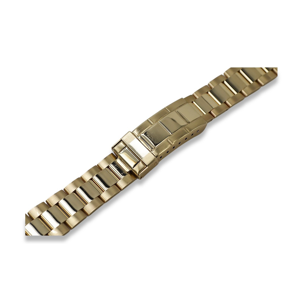 14K Yellow Gold Adjustable Rolex Style Watch Bracelet mbw017y