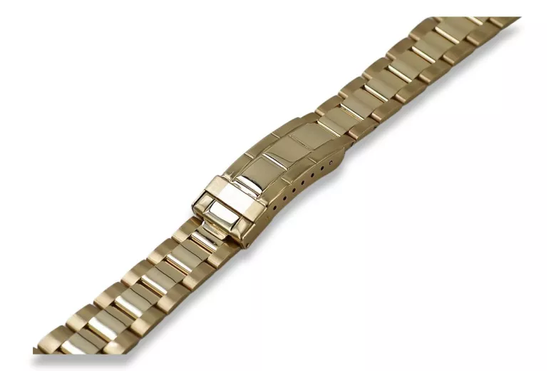 14K Yellow Gold Adjustable Rolex Style Watch Bracelet mbw017y