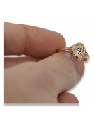 Russe soviétique rose rose 14k 585 or Bague vintage vrn001