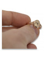 Russe soviétique rose rose 14k 585 or Bague vintage vrn001