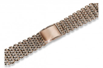 Pulsera de reloj de oro rosa de 14 quilates, ajustable mbw004r