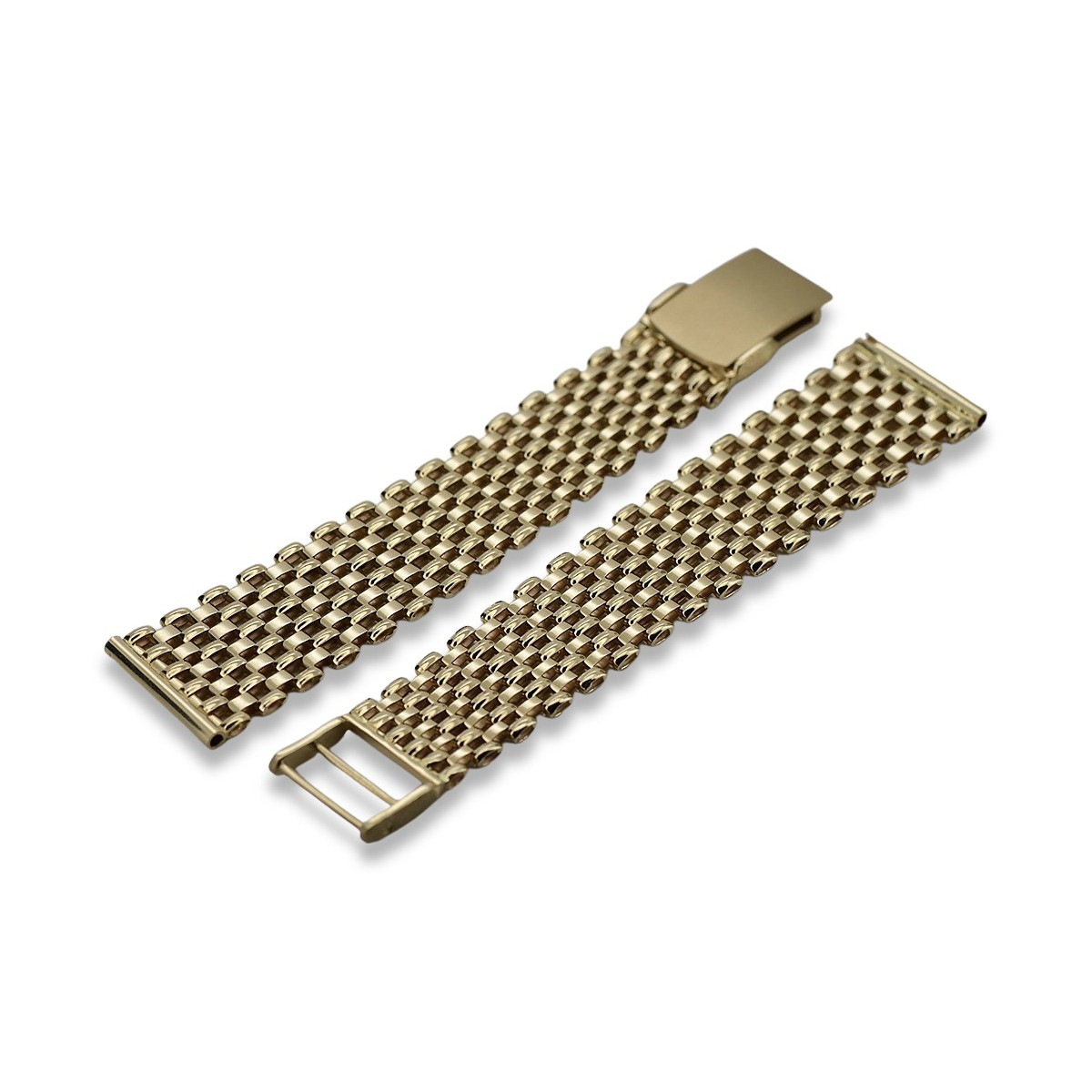 Pulsera de reloj de oro amarillo italiano de 14k mbw004y