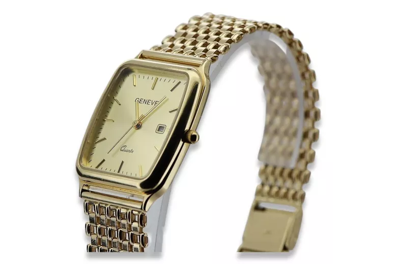 Reloj de oro para hombre Geneve ★ zlotychlopak.pl ★ Pureza de oro 585 333 Precio bajo!