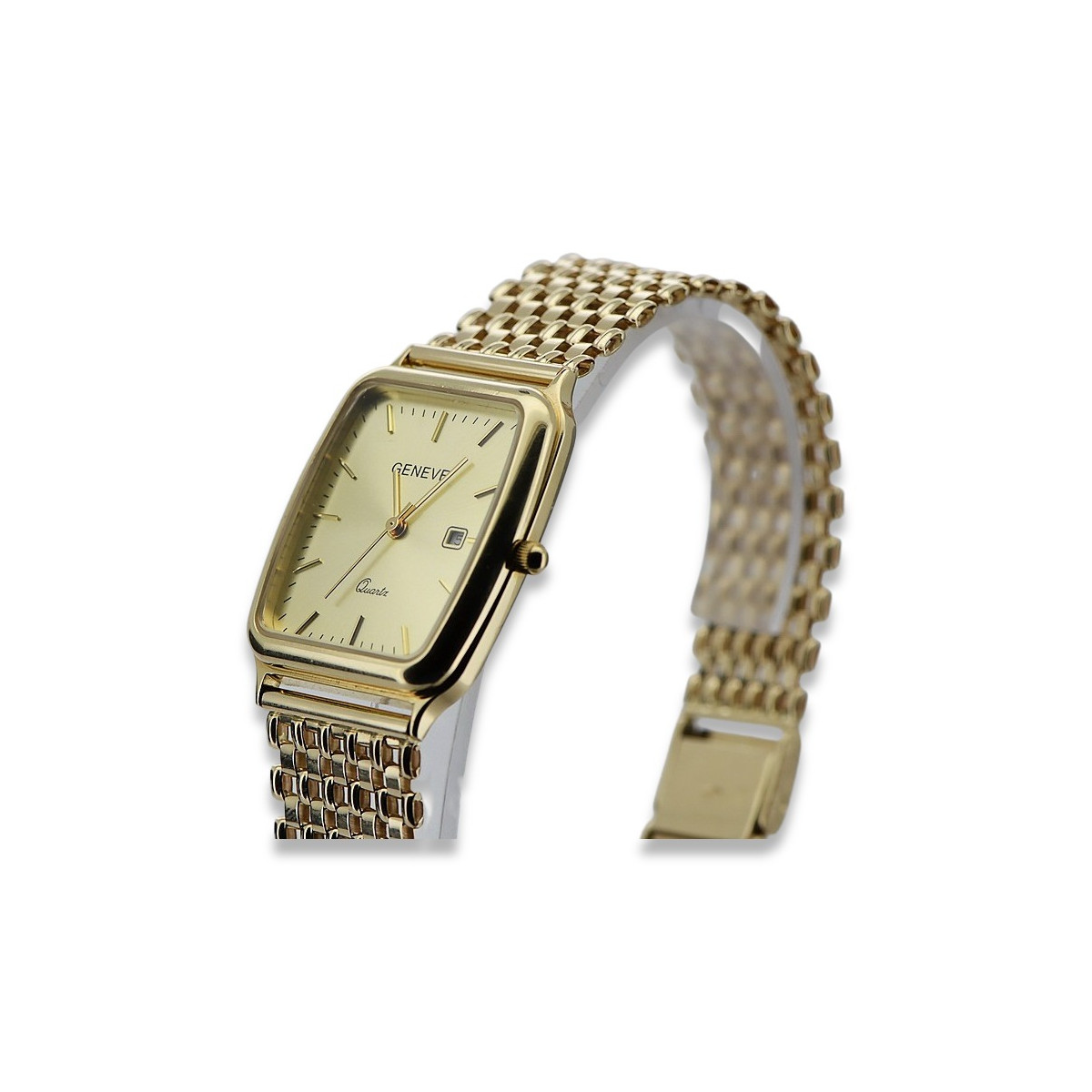 Reloj de oro para hombre Geneve ★ zlotychlopak.pl ★ Pureza de oro 585 333 Precio bajo!