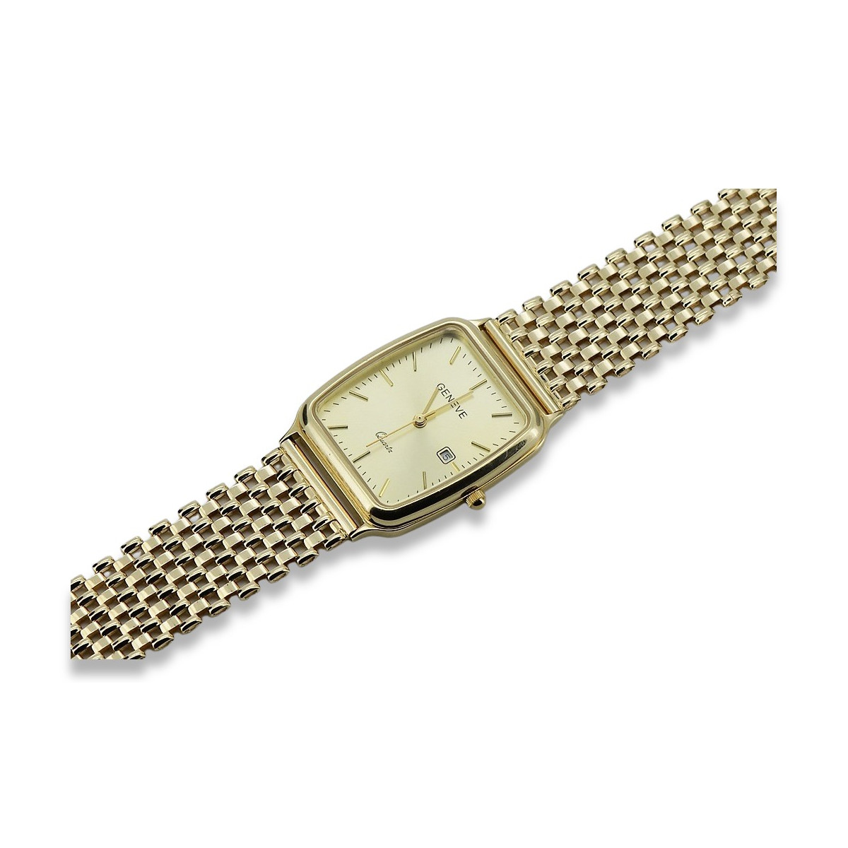 Gold men's watch Geneve ★ zlotychlopak.pl ★ Gold purity 585 333 Low Price!