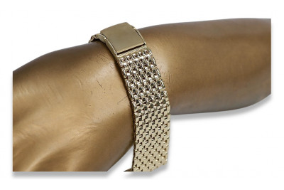 14K Yellow Gold Adjustable Man's Watch Bracelet mbw013yo