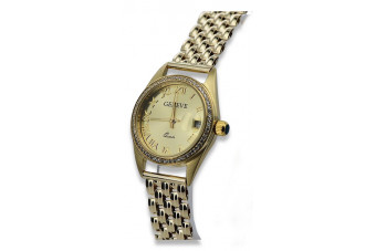 Reloj de pulsera de dama en oro amarillo 14k 585 Geneve lw078ydg&lbw004y