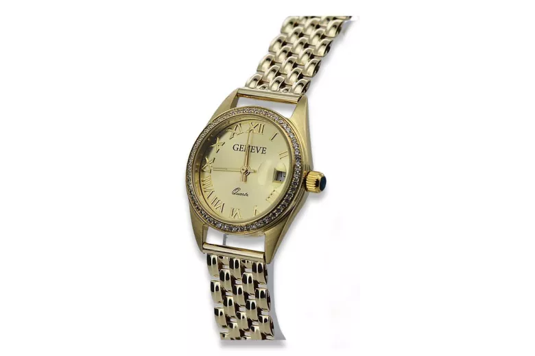 Reloj de oro para hombre Geneve ★ zlotychlopak.pl ★ Pureza de oro 585 333 Precio bajo!