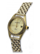 Goldene Herrenuhr Geneve ★ zlotychlopak.pl ★ Gold Reinheit 585 333 Niedriger Preis!