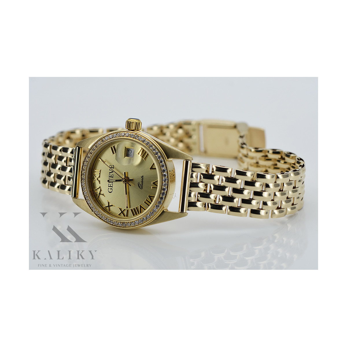 Gold men's watch Geneve ★ zlotychlopak.pl ★ Gold purity 585 333 Low Price!