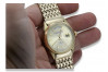 Reloj de Dial Blanco Unisex de Oro Amarillo 14k 585 Geneve mw013ydy&mbw013yo
