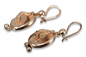 Boucles d'oreilles Samovar en or rose vintage 14 carats, pas de pierres ven244 ven244