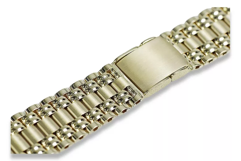 Italian 14K Yellow Gold Adjustable Man's Watch Bracelet mbw012yo