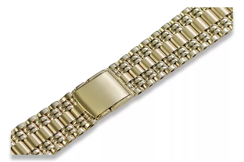 Italian 14K Yellow Gold Adjustable Man's Watch Bracelet mbw012yo