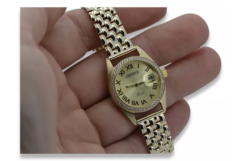 Reloj de oro para hombre Geneve ★ zlotychlopak.pl ★ Pureza de oro 585 333 Precio bajo!