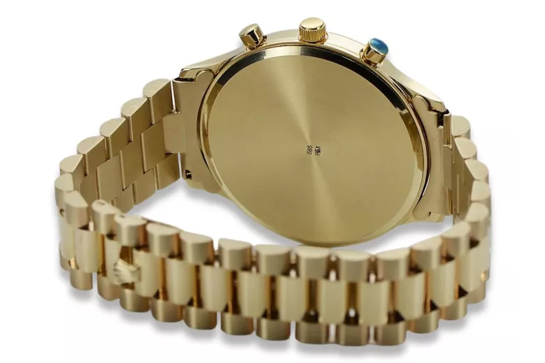 Gold men's watch Geneve ★ zlotychlopak.pl ★ Gold purity 585 333 Low Price!