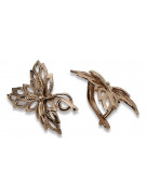 "Boucles d'oreilles feuille d'érable en or rose 14 carats 585 vintage sans pierres" ven096r ven096r