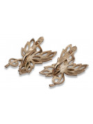 "Boucles d'oreilles feuille d'érable en or rose 14 carats 585 vintage sans pierres" ven096r ven096r