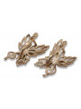 "Boucles d'oreilles feuille d'érable en or rose 14 carats 585 vintage sans pierres" ven096r ven096r