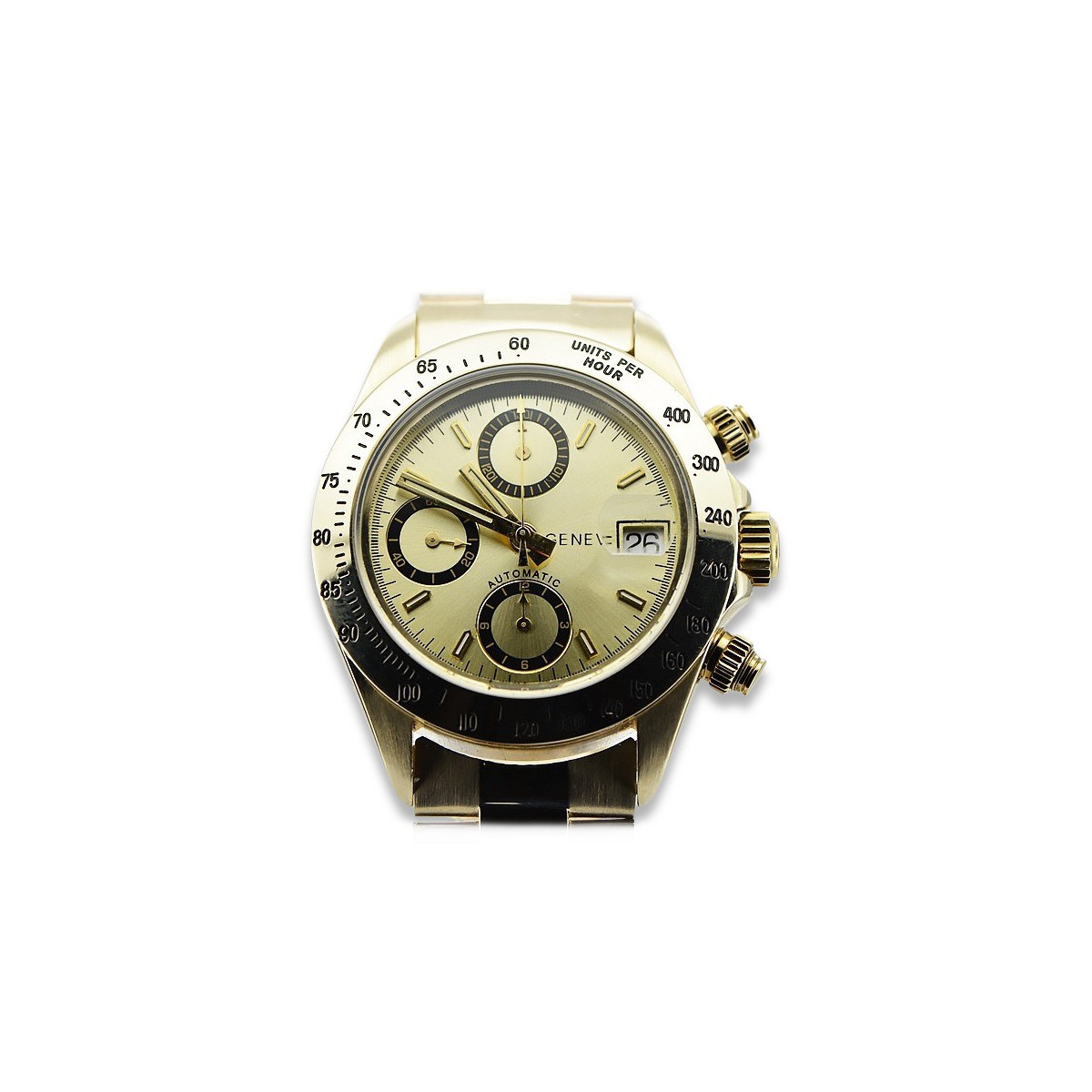 Gold men's watch Geneve ★ zlotychlopak.pl ★ Gold purity 585 333 Low Price!