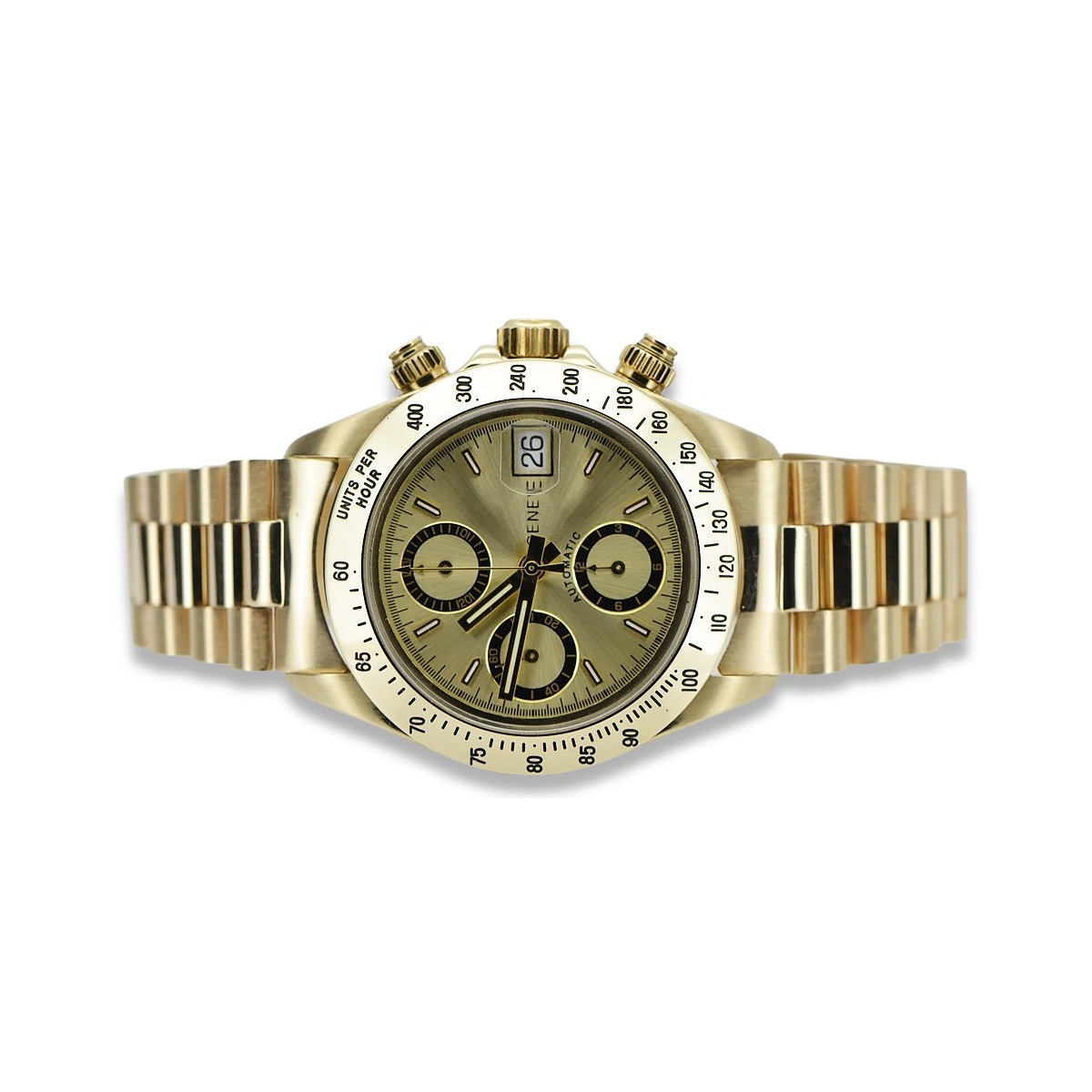 Reloj de oro para hombre Geneve ★ zlotychlopak.pl ★ Pureza de oro 585 333 Precio bajo!