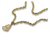 Collar de Oro Virgen María Madre de Dios con Cadena Corda pm004yS&cc074y