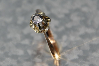 Vintage Diamant Ring aus 14k Roségold, Weißgold, verschiedene Edelsteine. vrd353