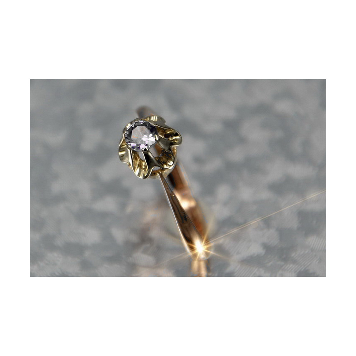 Vintage Diamant Ring aus 14k Roségold, Weißgold, verschiedene Edelsteine. vrd353