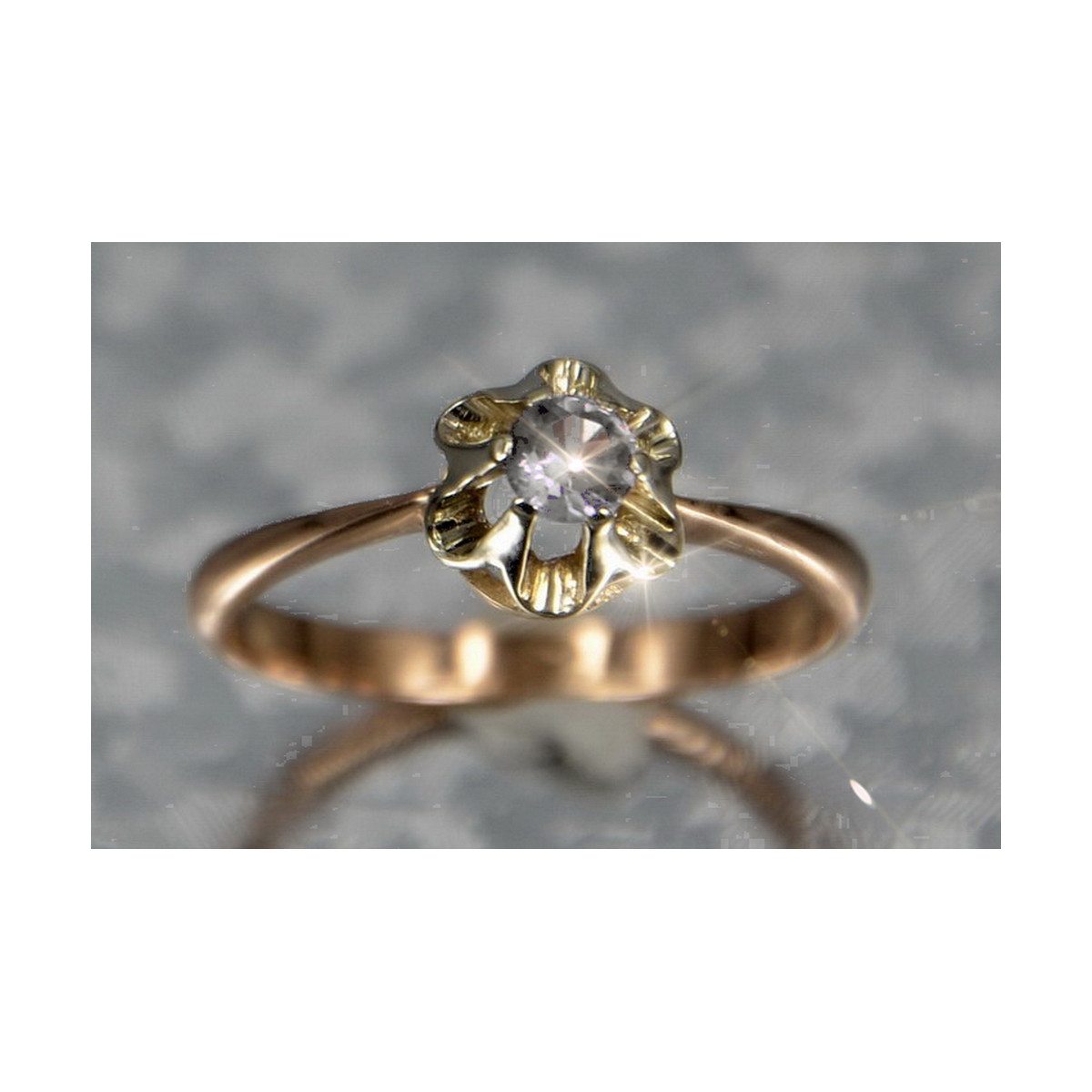 Vintage Diamant Ring aus 14k Roségold, Weißgold, verschiedene Edelsteine. vrd353