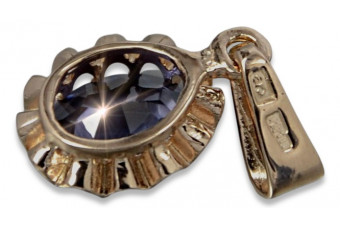 Pendentif vintage en or rose 14 carats avec Rubis, Zircon et autres pierres précieuses vpc013