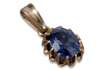 Pendentif vintage en or rose 14 carats avec Rubis, Zircon et autres pierres précieuses vpc013