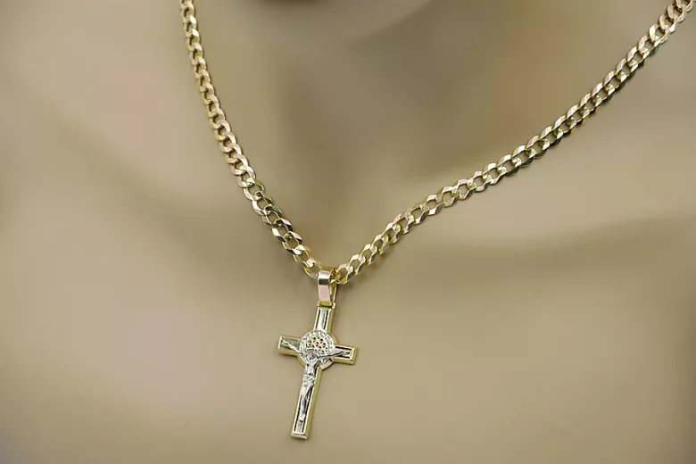 Golden Catholic Cross ★ russiangold.com ★ Gold 585 333 Low price