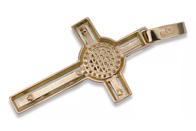 Golden Catholic Cross ★ russiangold.com ★ Gold 585 333 Low price