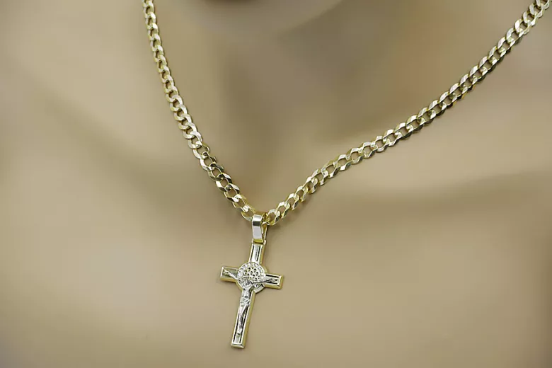 Golden Catholic Cross ★ russiangold.com ★ Gold 585 333 Low price