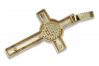 14k żółte złoto Katolicki krzyż Jezusa pendant. ctc027y