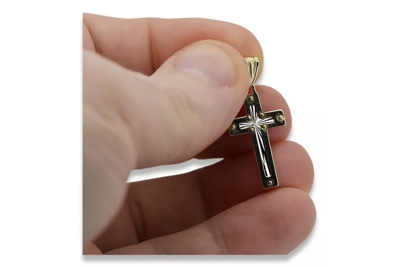 Golden Catholic Cross ★ russiangold.com ★ Gold 585 333 Low price