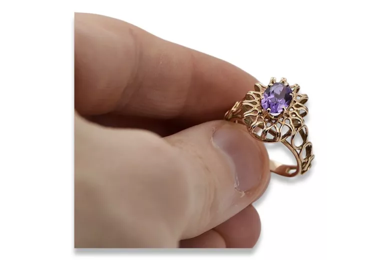 Russe soviétique rose 14k 585 or Alexandrite Rubis Émeraude Saphir Zircon bague vrc032