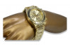 Sleek 14k 585 Gold Men's Geneva Watch in Yellow Tone mw014ydg&mbw017y