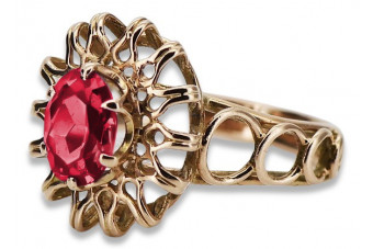 Russian Soviet rose 14k 585 gold Alexandrite Ruby Emerald Sapphire Zircon ring  vrc032