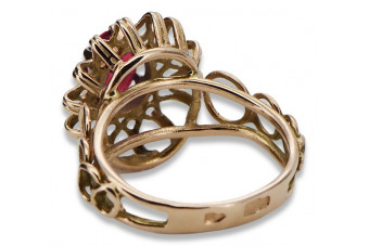Russian Soviet rose 14k 585 gold Alexandrite Ruby Emerald Sapphire Zircon ring  vrc032