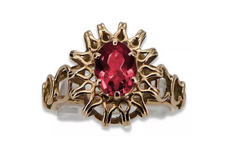 Russian Soviet rose 14k 585 gold Alexandrite Ruby Emerald Sapphire Zircon ring  vrc032