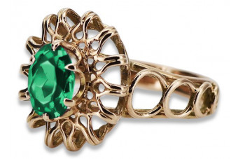 Russian Soviet rose 14k 585 gold Alexandrite Ruby Emerald Sapphire Zircon ring  vrc032