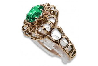 "Emerald Adorned Original Vintage 14K Rose Gold Ring" vrc032 vrc032