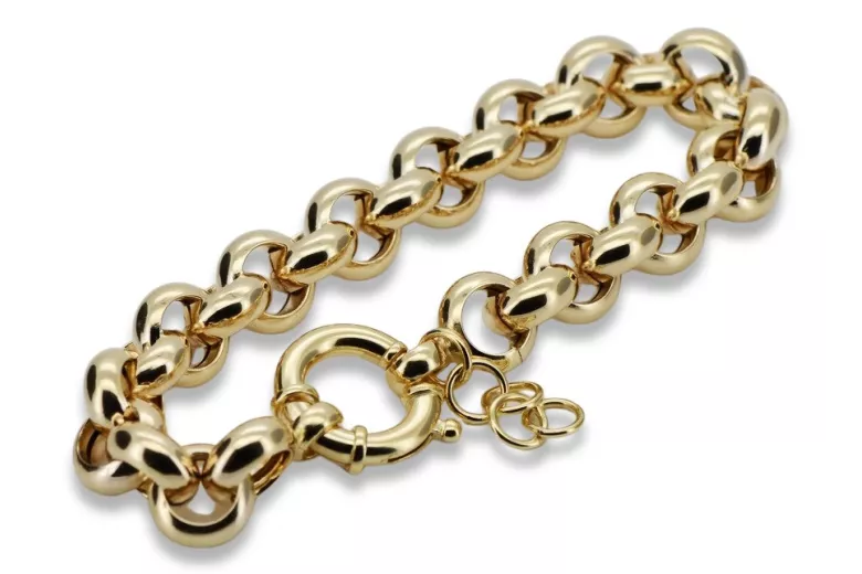 Pulsera de Dama con Encantos Modernos de Ancla en Oro Amarillo 14k cb009y