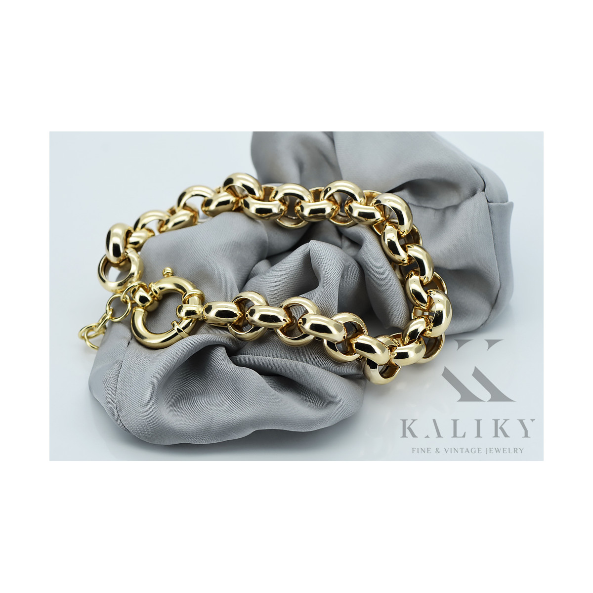 Pulsera de Dama con Encantos Modernos de Ancla en Oro Amarillo 14k cb009y