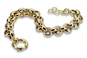 Pulsera de Dama con Encantos Modernos de Ancla en Oro Amarillo 14k cb009y